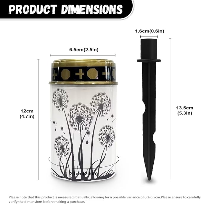 Light for Prayer Cemetery Solar Lights for Grave Cemetery Decor Candle Lamp Dandelion Grave Solar Lights Garden Cemetery Decor Memorial Gift