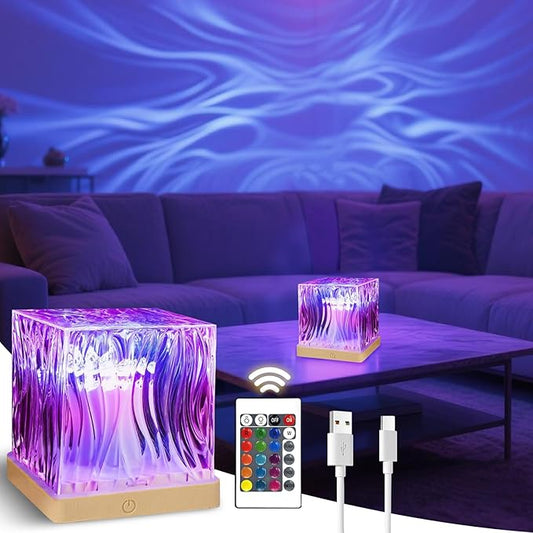 Galaxy Projector for Bedroom with Northern Lights Effect - 16 Color Changing Dimmable Mood Light with Dynamic Ripple, Remote Control, Night Light Projector for Kids Teens Adults Room Decor Gift