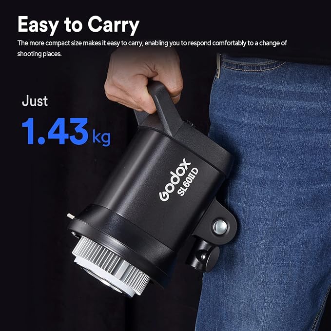 Godox SL60IID LED Video Light, 70W Bowens Mount LED Modeling Lamp,APP Control,5600±200K,Flexible Angle, 8 FX Effects Strobe Light Photography Lamp for Video Recording Wedding Outdoor Shooting