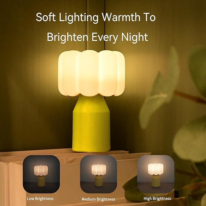 Vivilumens Kids Night Light for Bedroom Dimmable Touch Control 30 Min Auto Off Novelty Flower Brightness Levels Rechargeable Night Lamp Nursery Eye Caring Bedside Lamp Christmas Gifts for Birthday