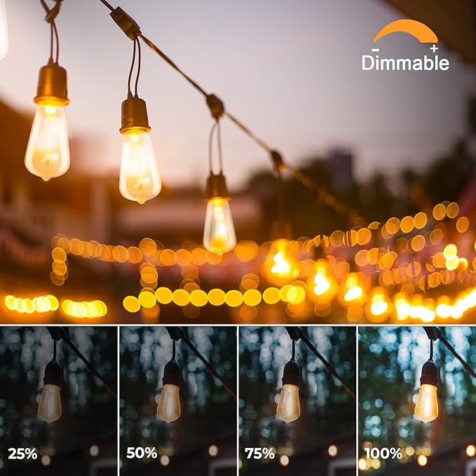 36 Pack LED ST38 Replacement Bulbs, 1 Watt E12 LED Bulb 2700K Warm White, Vintage Dimmable Shatterproof Bulbs for Indoor Outdoor Patio Garden String Lights, Dimmable