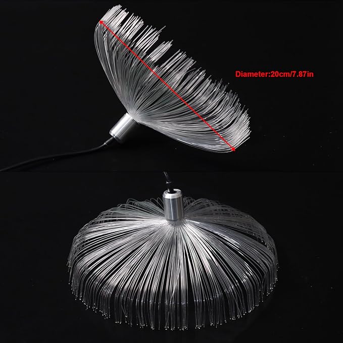 AZIMOM 10PCS Fiber Optic Jellyfish Lamp 16.4ft DC12V RGB Colorful Waterproof Connectable Jellyfish Fairy String Hanging Light for Ceiling Garden Trees Christmas Party Wedding Lighting Decor