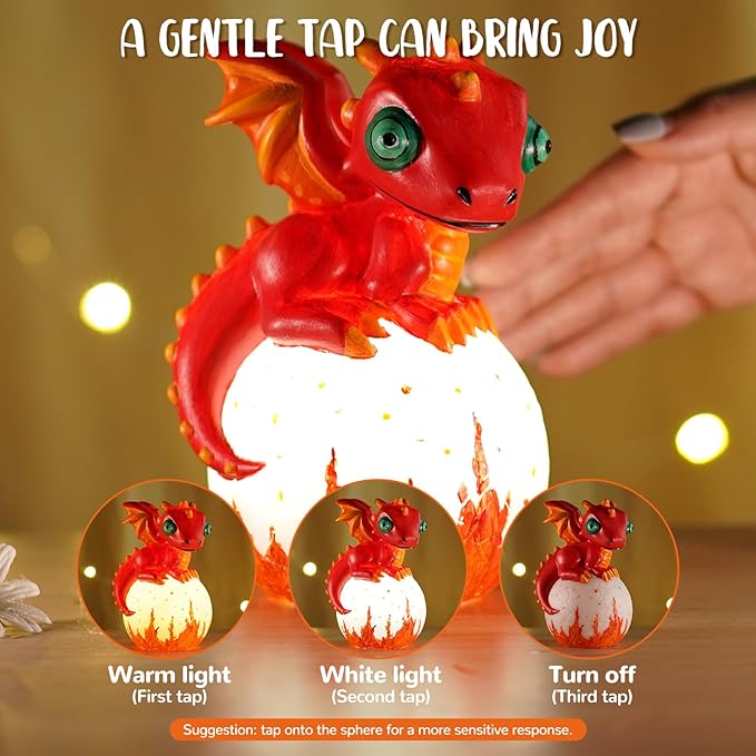 JMMICO Paint Your Own Dragon Lamp Craft Kit, Dragons Crafts DIY Night Light, Dragon Gifts for Girls Boys, Arts and Crafts for Kids Ages 8-12, Easter Basket Stuffers, Painting Kit for Kids 6+