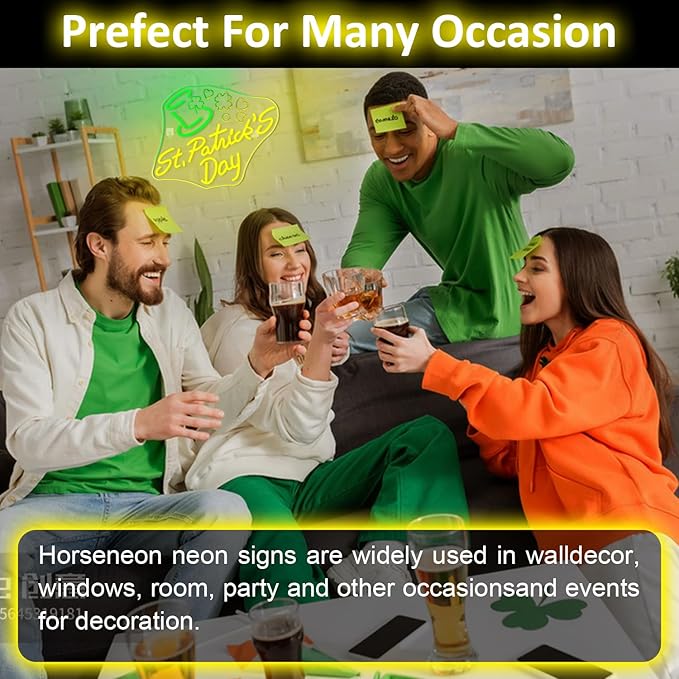 St Patricks Day Neon Sign,Dimmable St. Patrick's Day Neon Signs for Wall Decor,Green Hat Clover Neon Light Happy St. Patrick's Day Decoration USB Led Sign for Bedroom Living Room Wall Art