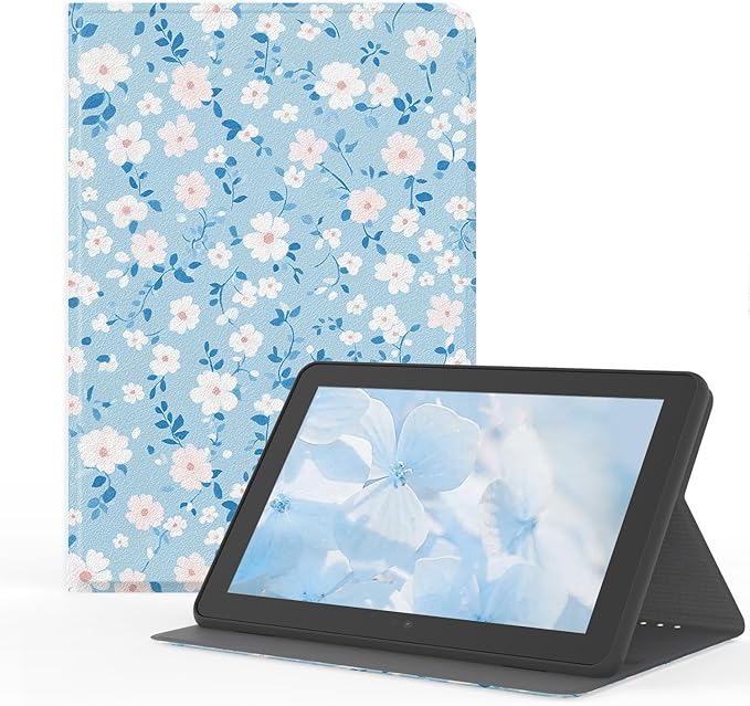 Case for (2023/2021 Released 13th/11th Generation) 10/10 Plus, Slim Lightweight Folio Book Cute Auto Wake/Sleep Smart Cover for Tablet 10.1" (Flower Blue)