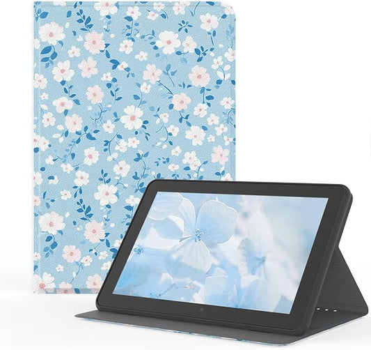Case for (2023/2021 Released 13th/11th Generation) 10/10 Plus, Slim Lightweight Folio Book Cute Auto Wake/Sleep Smart Cover for Tablet 10.1" (Flower Blue)