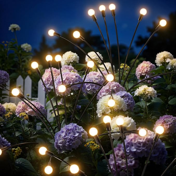 Outdoor Solar Lights Waterproof (8 Pack, 80 LED), Fairy Garden Decor, Fairy Tale Courtyard Decor, Firefly Lights, Solar Garden Lights, Solar Landscape Lights, Gifts for Women Who Have Everything