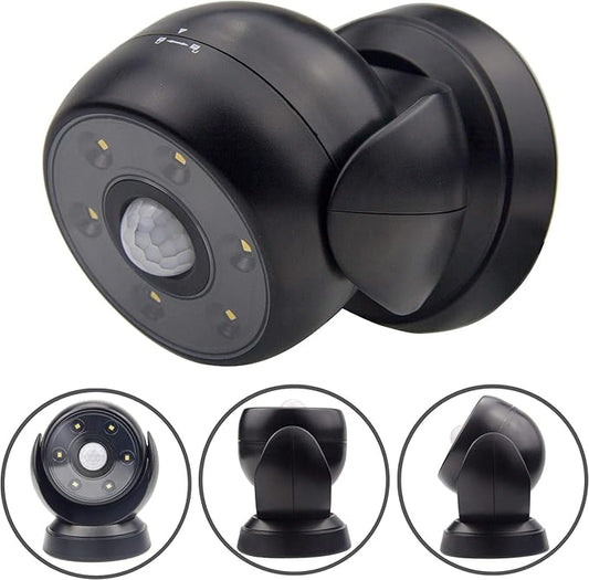 BIGLIGHT Battery Operated Motion Sensor Spotlight, Wireless LED Flood Light Indoor Outdoor, Waterproof Security Lighting, Bright Uplight for Wall Front Door Shed Hallway Bathroom Porch, 200 Lumen