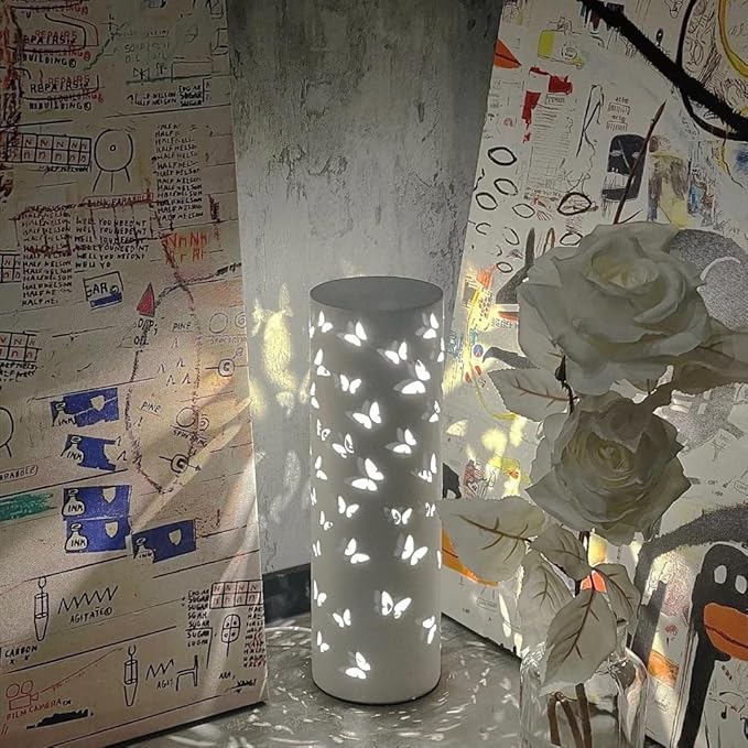 Bedside Table Lamp Rotatable Butterfly Night Light Led Lights for Bedroom Living Room Mariposas Gradient Projector USB Lamps for Girls Gift Valentine's Easter Mothers Day Birthday Present
