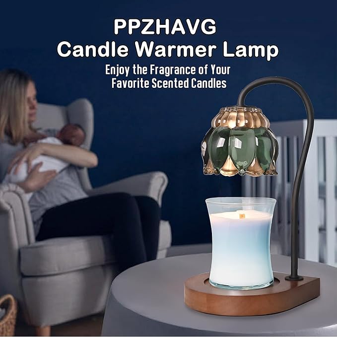 Candle Warmer Lamp Birthday Gifts for Women Mom, Mothers Day Gifts, Compatible with All Jar Candles, Wax Melt for Candle Home Decor, Modern Farmhouse Decor, Candle Warmer Timer DarkGreen