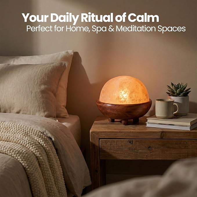 Himalayan Salt Lamp Dome Detox – Mini 7 Inch Diameter – Foot & Hand Detox – Natural Himalayan Salt Dome with Dimmer for Adjustable Heat – Wellness & Relaxation – Ideal for Home or Spa Use