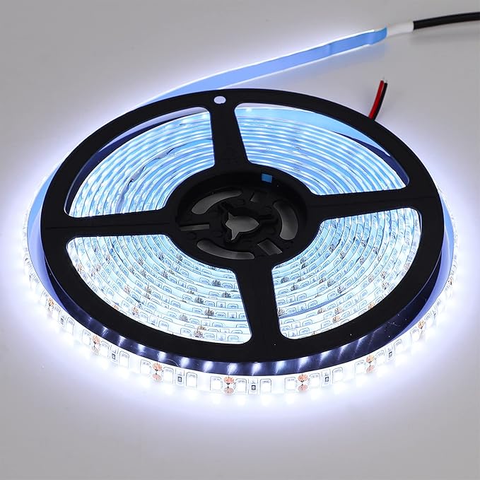 SUPERNIGHT 600 LEDs Light Strip Waterproof, 16.4FT Daylight White LED Rope Lighting Flexible Tape Decorate for Bedroom Boat Car Christmas TV Backlighting Holidays Party