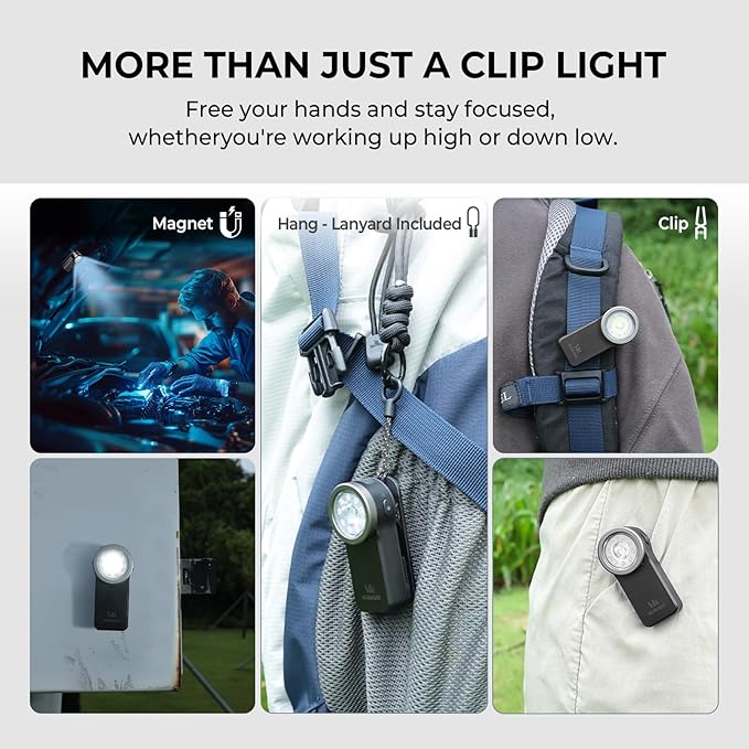 Wurkkos HD03 EDC Flashlight Rechargeable Clip-on Light, 680Lumens Mini Pocket Flashlight with RGB, Magnetic Small Flat Flashlight for Camping, Repairing, Signaling, Cycling (Black)