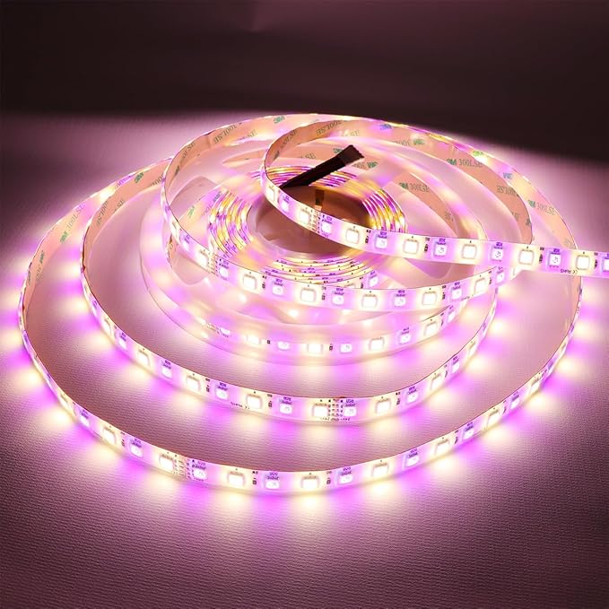 RGB+Warm White LED Strip Lights DC24V SMD5050 360LEDs RGBW LED Tape Light Multi-Colored Silicone Waterproof IP65 16.4Ft for Bedroom Home Kitchen Lighting