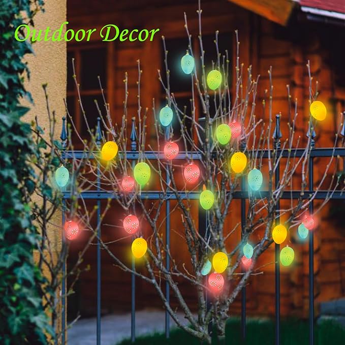 ITICdecor Easter Day Light Egg String Lights Battery Operated with Timer 5.4Ft 10LED Fairy String Lights for Easter Decor Indoor Bedroom Patio Spring Theme Party Decor