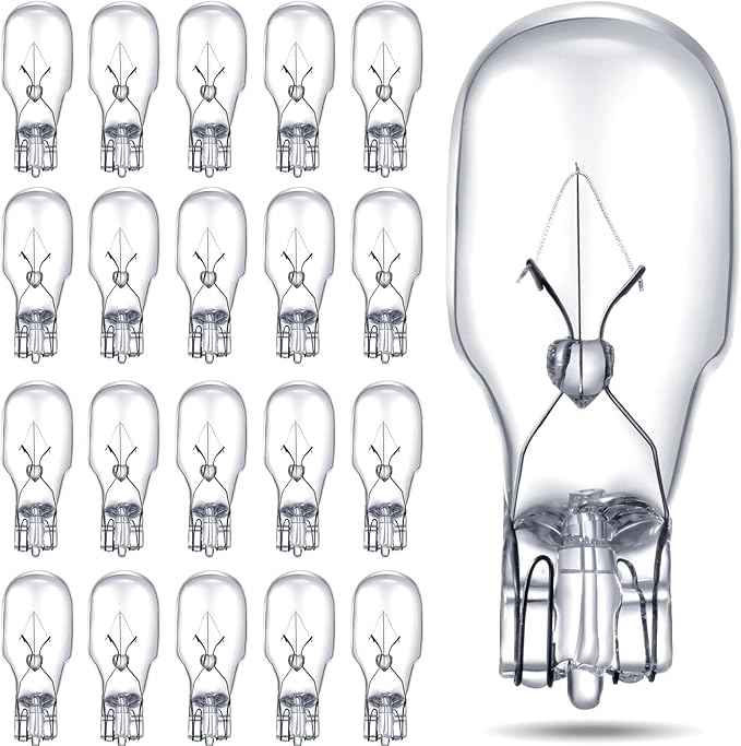 Riakrum T5 Landscape Light Bulbs 12 Volt 4 Watt Landscape Lighting Bulbs Low Voltage Wedge Base Replacement Lamp for Outdoor Garden Deck Yard(20 Pieces)