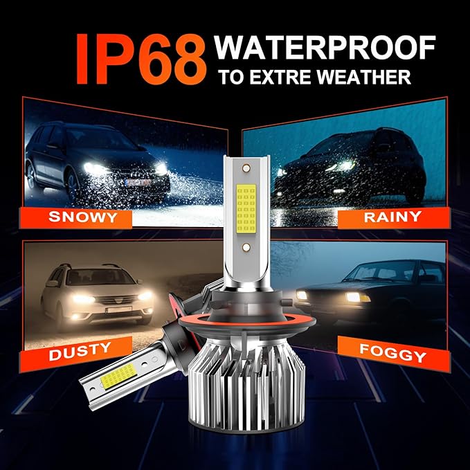 Compatible for Ford Explorer 2006 2007 2008 2009 2010, High Low Beam Fog Lights Bulbs Combo 6500K White Plug-and-Play, Pack of 4