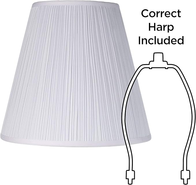 Finish Large Mushroom Pleated Lamp Shade 9" Top x 16" Bottom x 14.5" High x 14.75" Slant (Spider) Replacement with Harp and Finial - Springcrest