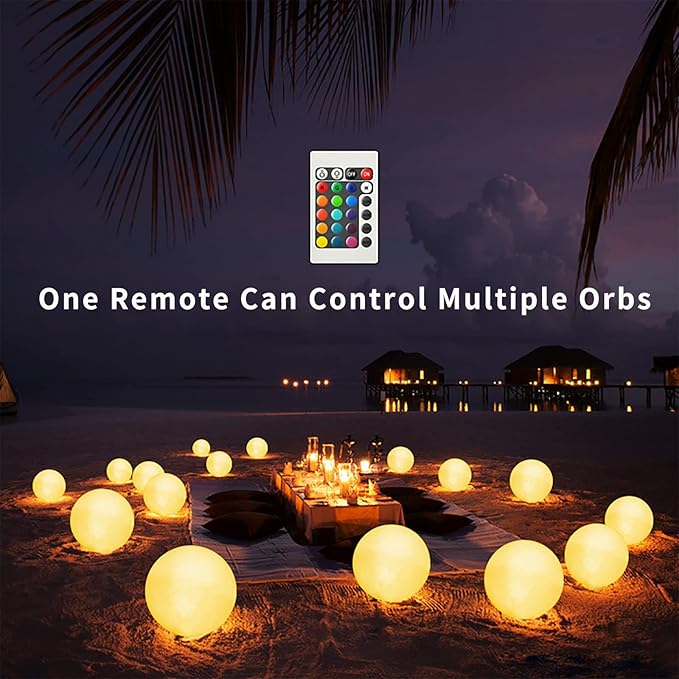 LED Glowing Ball Light, 10-Inch Cordless 16 Color Changing and 4 Light Modes Kids Night Light, Rechargeable and Dimmable Mood Lamp with Remote Control, Perfect for Home Yard Accent Decor