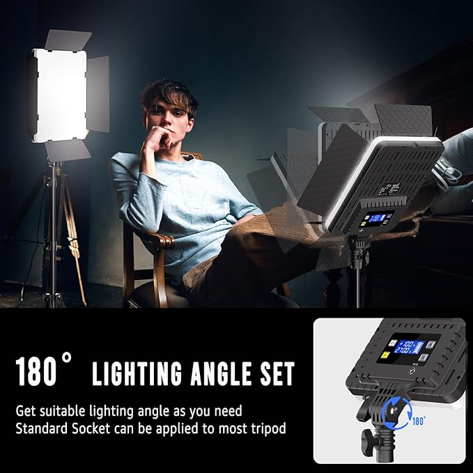 NiceVeedi 2-Pack Photography Lighting Kit, 36W Bi-Color Studio Lights 2700-6500K CRI 95+, Dimmable LED Video Light Kit with Remote Control & 72” Tripod Stand, Lighting for Video Recording/Photography