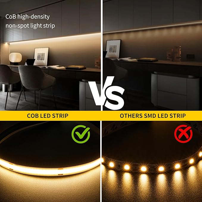 Outdoor LED Strip Lights,2700K Warm White,24V IP67 LED Strips,32.8FTt/10M,CRI90+ Waterproof led cob Strip Light for Bathroom,Pool,Garden,Sauna Rooms(Power Not Included)