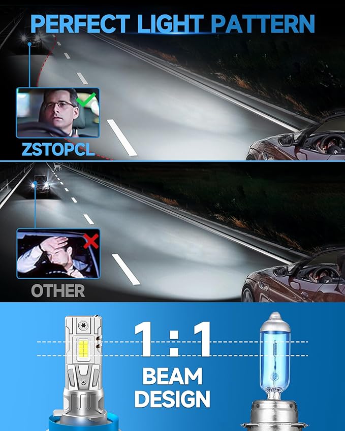 H11 Fog Light Bulbs or DRL, 700% Brighter Fanless H11 H8 H16 Fog Lamp Replacement, 6000K Cool Wihte, Real 1:1 Mini Size Design, Plug and Play, Pack of 2