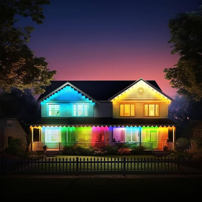 Permanent Outdoor Lights Pro, 150ft RGB-IC LED Eaves Lights, IP67 Waterproof with Smart App&Remote Control,for Christmas,Party, Daily, Halloween and All Holiday Decor