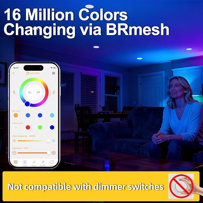 ILC BR30 Led Bulb, Alexa Flood Light Bulbs, Compatible with Alexa Required Echo Device, (Equivalent to 70W) Color Changing, Turnable 2700K-6000K Indoor(6 Packs)