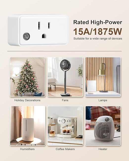 Remote Control Outlet Wireless Wall Mounted Light Switch, 2 Independent Control Outlets, 200FT RF Range, Compact Design, 15A/1875W High-Power for Lamps, Lights, Household Appliances