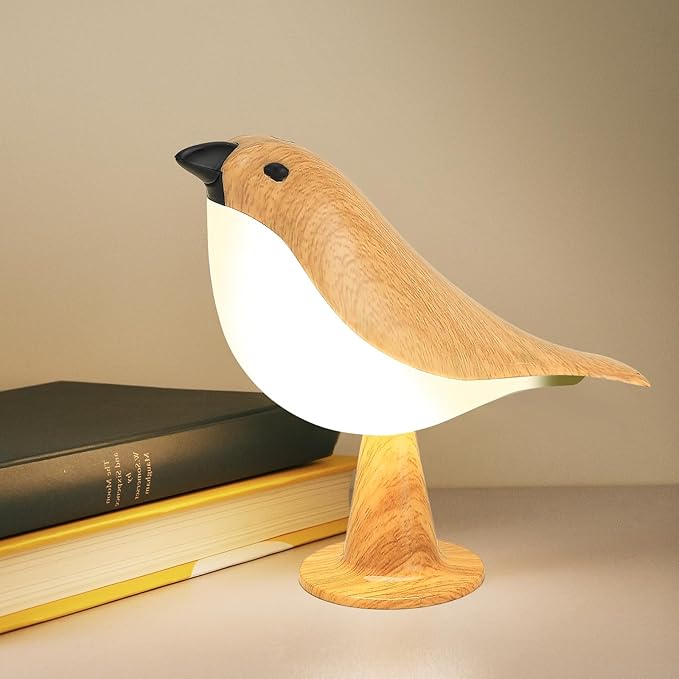 Cute Bird Table Lamp, Touch Control Bedside Lamp, Brid Night Light, Cordless Small Desk Lamps Battery Operated Nightstand Lamp, 3-Way Dimmable Light, Rechargeable, Desk Decoration