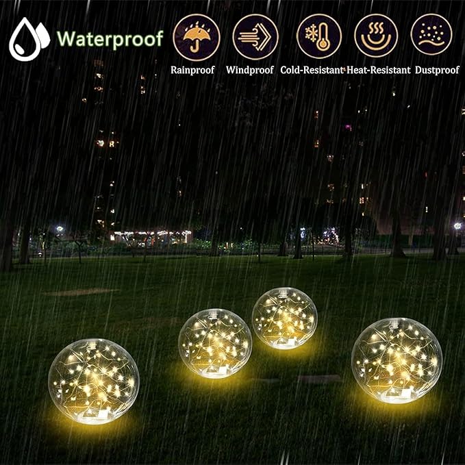 Solar Powered Floating Pool Lights - 14" Inflatable Waterproof Light UP Pool Glow Balls, 3000K Warm-White Led Pool Lights That Float for Party Decorations (White-6 Pack)