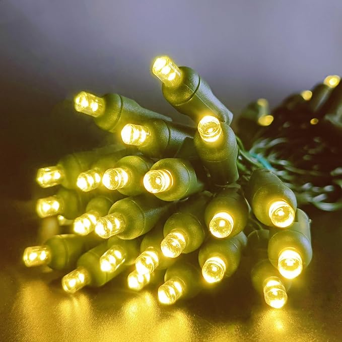 Battery Operated Christmas Lights, 16FT 50 LED 5mm Wide Angle String Lights with Remote Timer 8 Modes Waterproof for Indoor Outdoor Tree Garden Wreath Xmas Decor (Warm White)