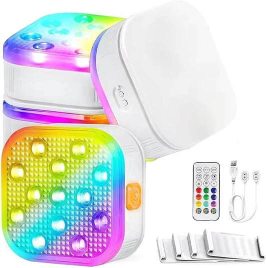 Pool Lights, Rechargeable Submersible Pool LED Lights with Remote Timer Off,IP68 RGB Waterproof Pool Decor Light 16 Colors for Above Ground Inground Pool, Bath, Party,4 Pack
