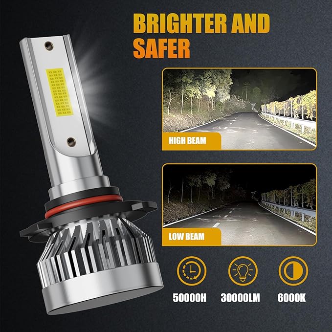 Compatible For Toyota Tundra 2007 2008 2009 2010 2011 2012 2013,High Beam Low Beam Fog Light Bulbs Combo Kits,Safety Driving Light 6000K White,Wide Vision,Plug and Play,IP68 Pack of 6