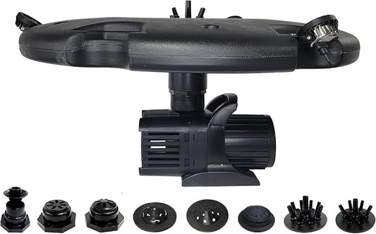 HALF OFF PONDS Floating Fountain, 1.5 HP Pond Aerator, 200 ft Cord, 12,500 GPH Water Pump, 11 Spray Patterns, Energy-Efficient, White LED Lights, for Large Ponds, Lakes & Water Gardens