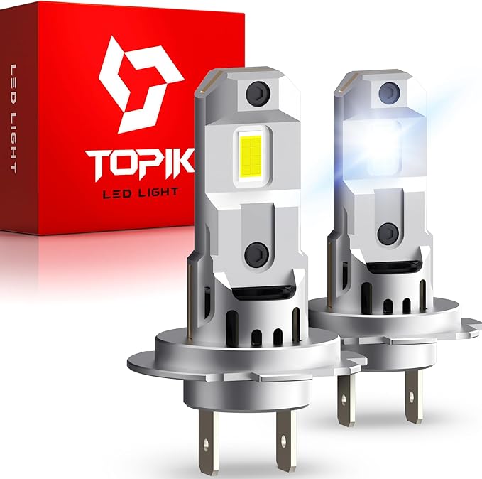 TOPIK Latest T26 H7/H7LL Light Bulb, 36,000LM Super Brighter Real 1:1 Halogen Size 6500K, 50000Hrs Lifespan, 6500K White Illumination H7LL LED for Automotive Fog Lights, 2PCS