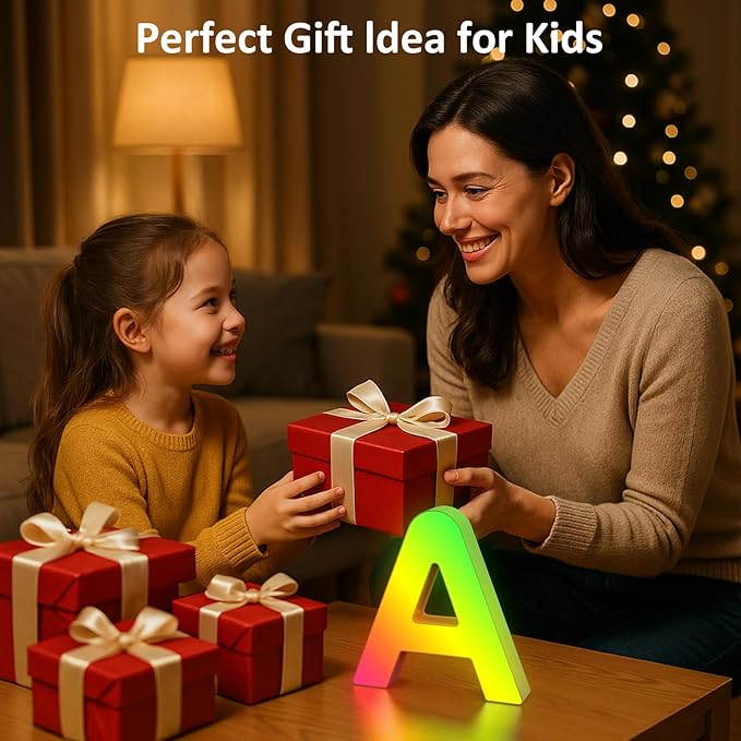 OJQ Light Up Letters Led Lights- Marquee Letters for Boy Girl Gift Room Decor Wall Lights - Music Sync Color Change Colorful, Birthday Gifts for Girl, Teen Girls Christmas Gifts Home Wall Decor
