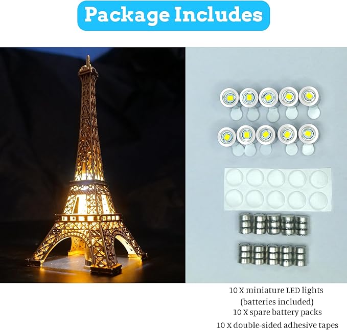 Mini LED Lights, 10 PCS Small Spotlight Battery Operated Tiny SMD Lamp for DIY Craft & Creative Decor. Perfect for Miniatures, Displays, and Custom Projects (Red-10)