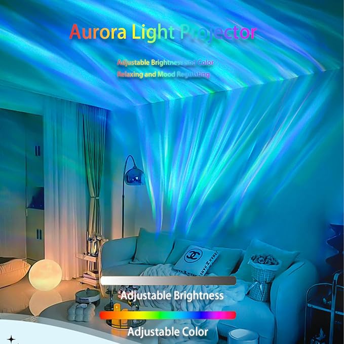 Northern Lights Projector for Bedroom, 16 Colors Aurora Lamp with Remote, Star Galaxy Night Light for Relaxing Sleep, Teen Girl Girls Room Aesthetic (Plug-in)