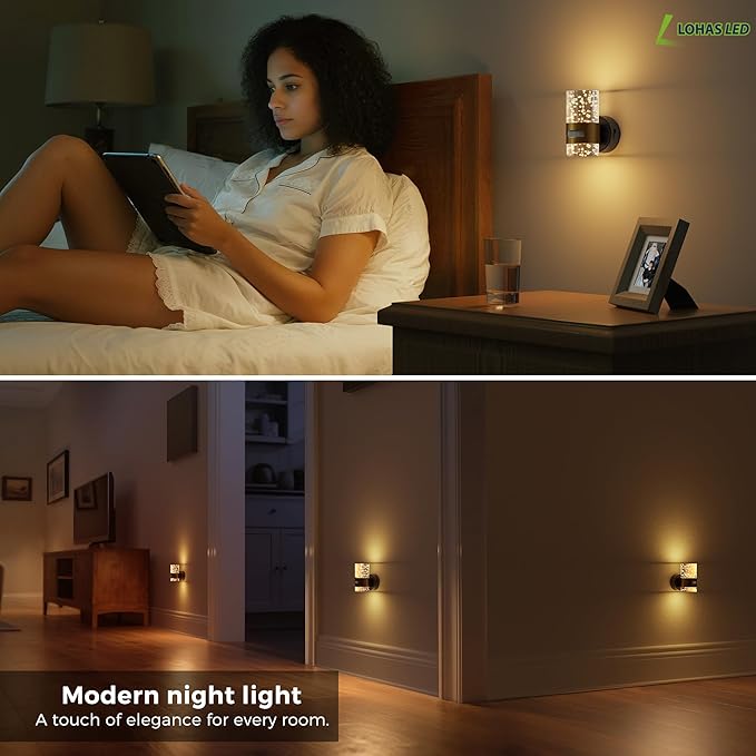 L LOHAS LED Motion Sensor Night Light, Wireless Rechargeable Wall Mounted Nightlight,Motion-Activated Acrylic Night Lights,3000K Dimmable for Bathroom Hallway