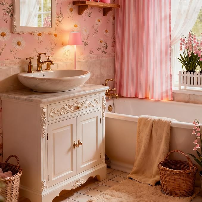 Pink Rechargeable Table Lamp Set of 2,Cute Small Pink lamp for Girls Bedroom Accessories for Dorm Room Bedside Nightstand Shower Lamp,Cordless Desk Lamp Touch Lamp,Home Decor