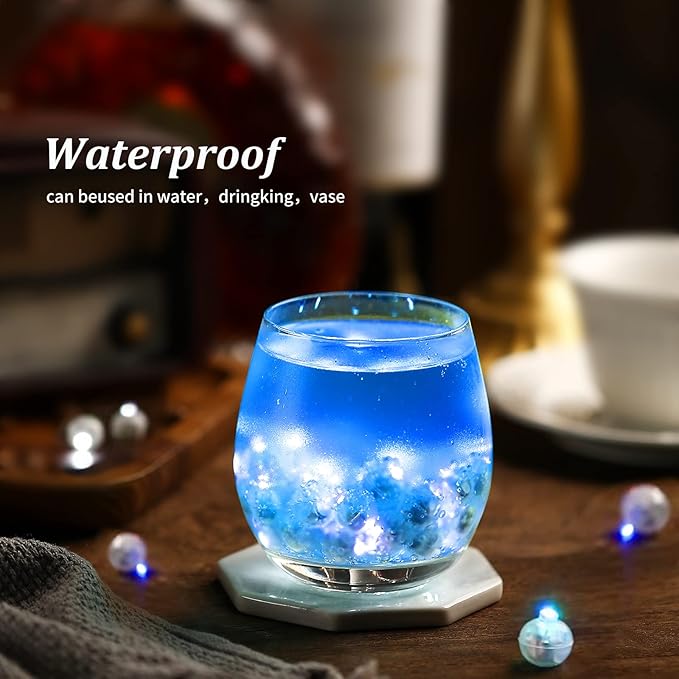 ZGWJ 50PCs Blue Balloon Lights Mini, Battery Powered, Long Standby Time Waterproof Tiny Led Round Light for Paper Lantern Balloon Party Easter Eggs Wedding Christmas Halloween Decorations﻿