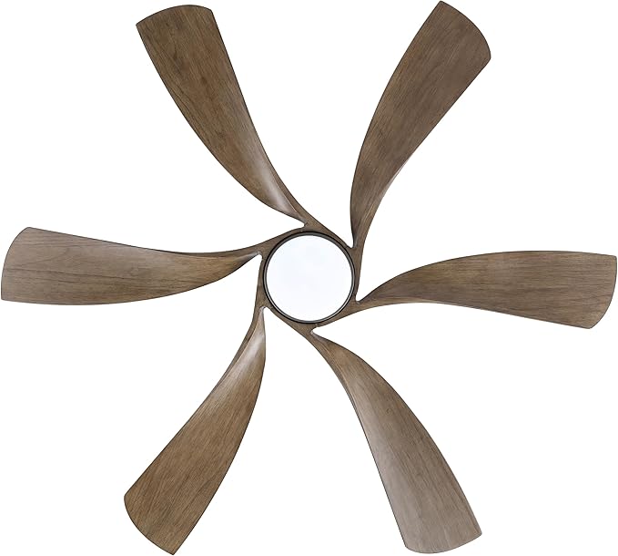 WINGBO 60" Smart Ceiling Fan with Light, Dimmable LED Light, 6-Speed Remote/APP/Voice Control, Solid Blades Fan for Bedroom/Living Room/Shop Compatible with Alexa or Google Assistant Wood Color
