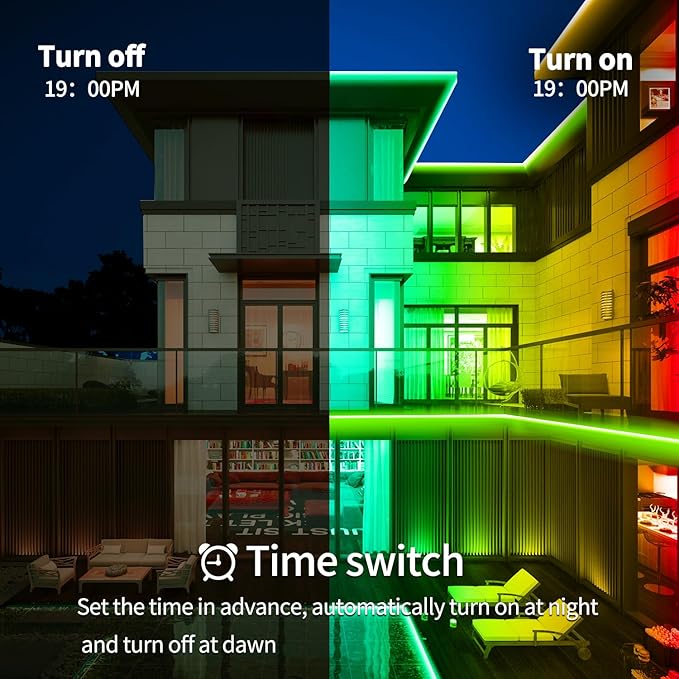 500ft Outdoor LED Strip Lights Waterproof,IP68 Waterproof LED Light Strips with Remote,App Control Music Sync RGB Outdoor LED Rope Lights,LED Lights for Bedroom,Roof,Pool（2 Rolls of 250ft ）