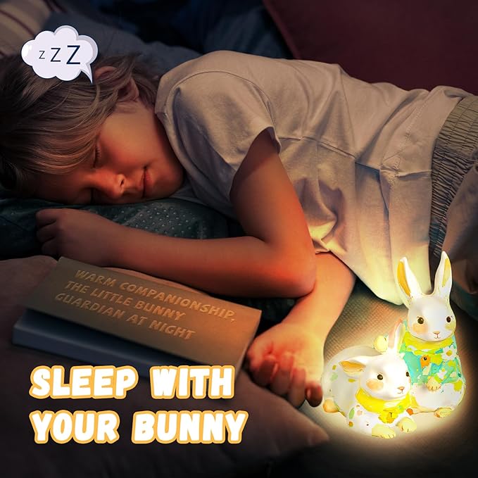 Loungelore Paint Your Own Bunny Lamp Kit, DIY Rabbit Night Light, Arts and Crafts for Kids Ages 8-12, Crafts for Kids Ages 4-8, Creativity Painting Kit Toy for Girls Ages 3 4 5 6 7 8 9 10 11 12+