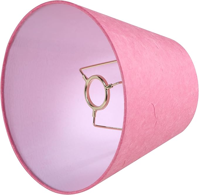 Aspen Creative 56043, Empire Uno Lamp Shade in Rose Red Parchment Wrinkled Paper, 5" Top x 9" Bottom x 7" Slant Height, Slip 33mm