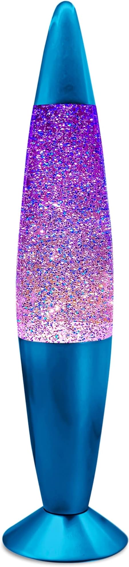 JAMBO 16" Beautiful Blue and Silver Glitter Lamp- Relaxing Mood Lighting, Night Light Nightlight, Home Decor Living Room Office Bedroom Lamp for Adults Teens Kids Glitter