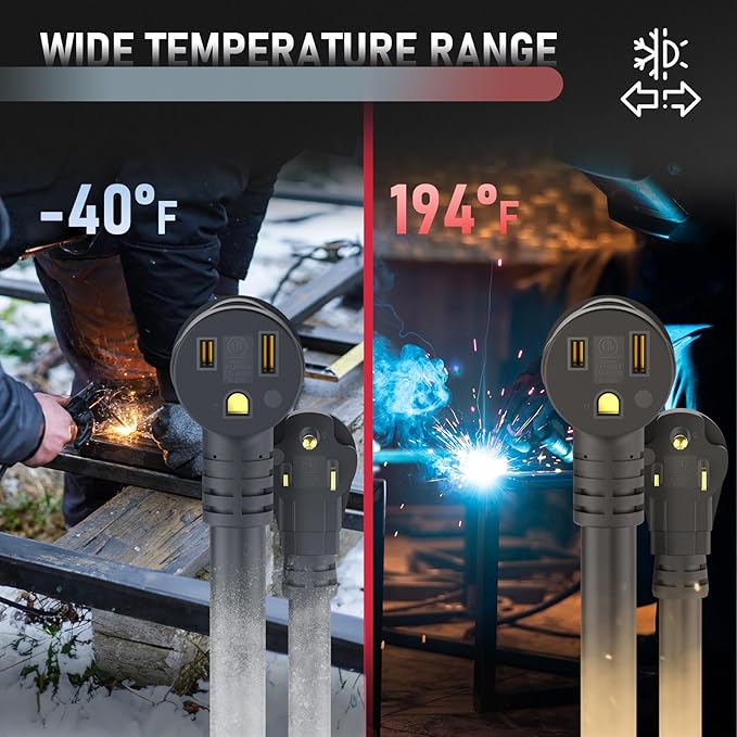 YESWELDER 25ft 250 Volt Welder Extension Cord 6 AWG Power Extension for Welding Machines, NEMA 6-50P to 6-50R