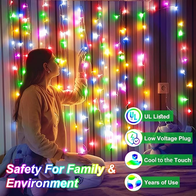 1500 LED 470FT Christmas String Lights Outdoor, 12 Modes and Timer Memory Dimmable, Plug in Waterproof Dark Green Wire Twinkle Fairy Light for for Xmas Yard Tree Wedding Party Decor (Multicolor)