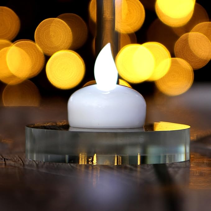 IMAGE Floating Candles, Flameless Floating LED Tea Lights 12 Pack Waterproof Tealight Candles for Wedding Party Spa Home Indoor Outdoor Decor-Cool White